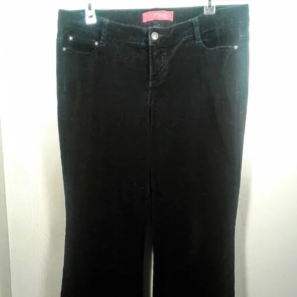 Black Thalia Sodi Velveteen Jeans Size: 1X - Picture 2 of 9